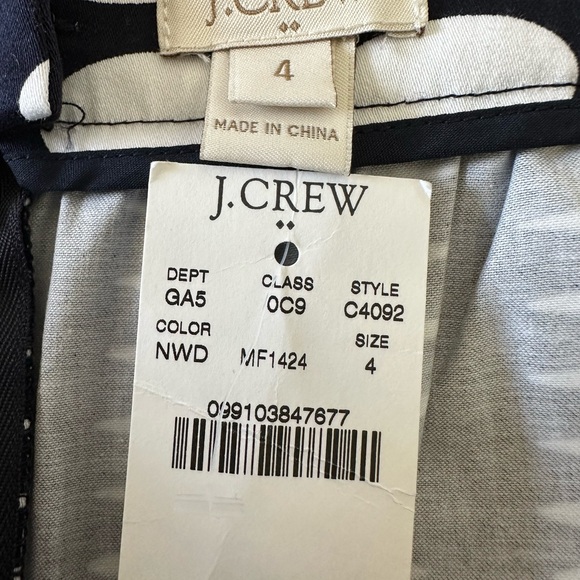 J. Crew Factory NEW Polka Dot A Line Skirt Pockets Cotton Black & White Size 4 - Picture 11 of 12